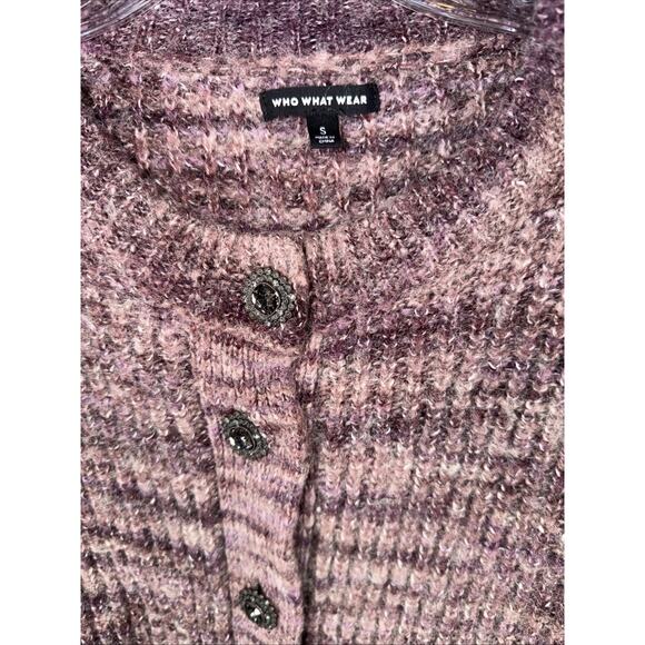 Who What Wear Womens Button-Up Wool Blend Cardigan Plum 🍆 Sweater Small - Picture 3 of 12